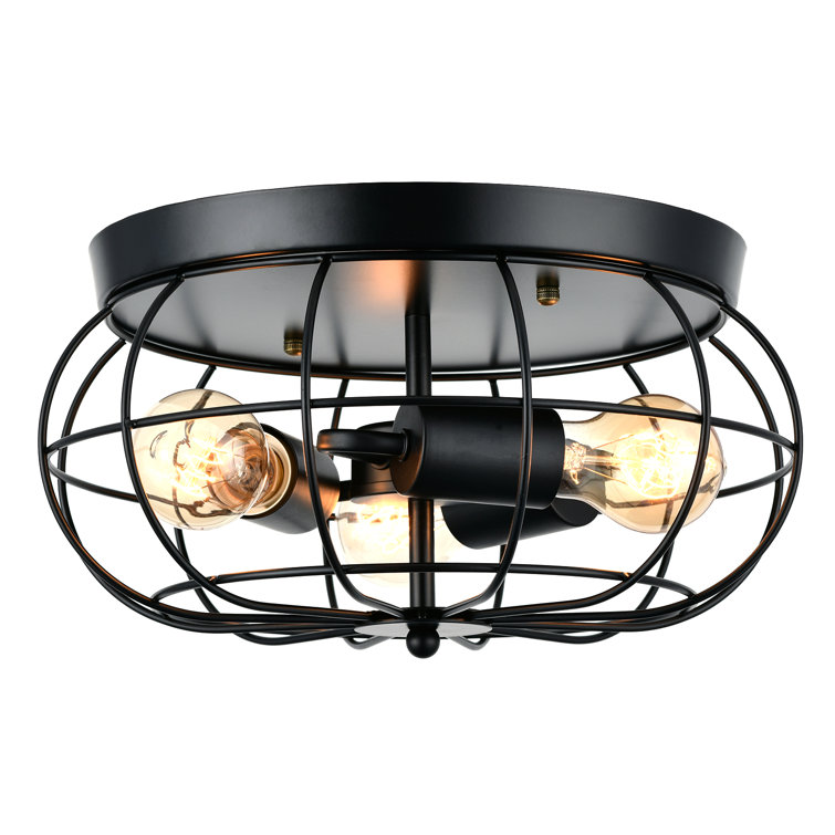 Industrial cage deals light flush mount